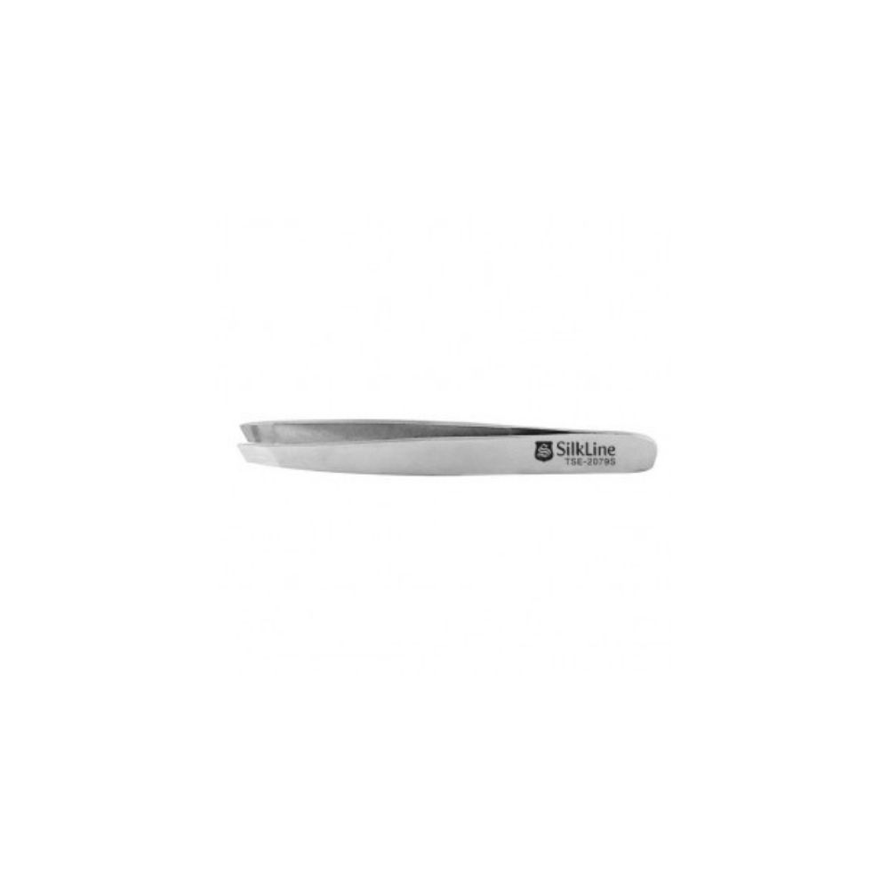 SILKLINE MINI SLANTED TIP TWEEZERS WITH POUCH