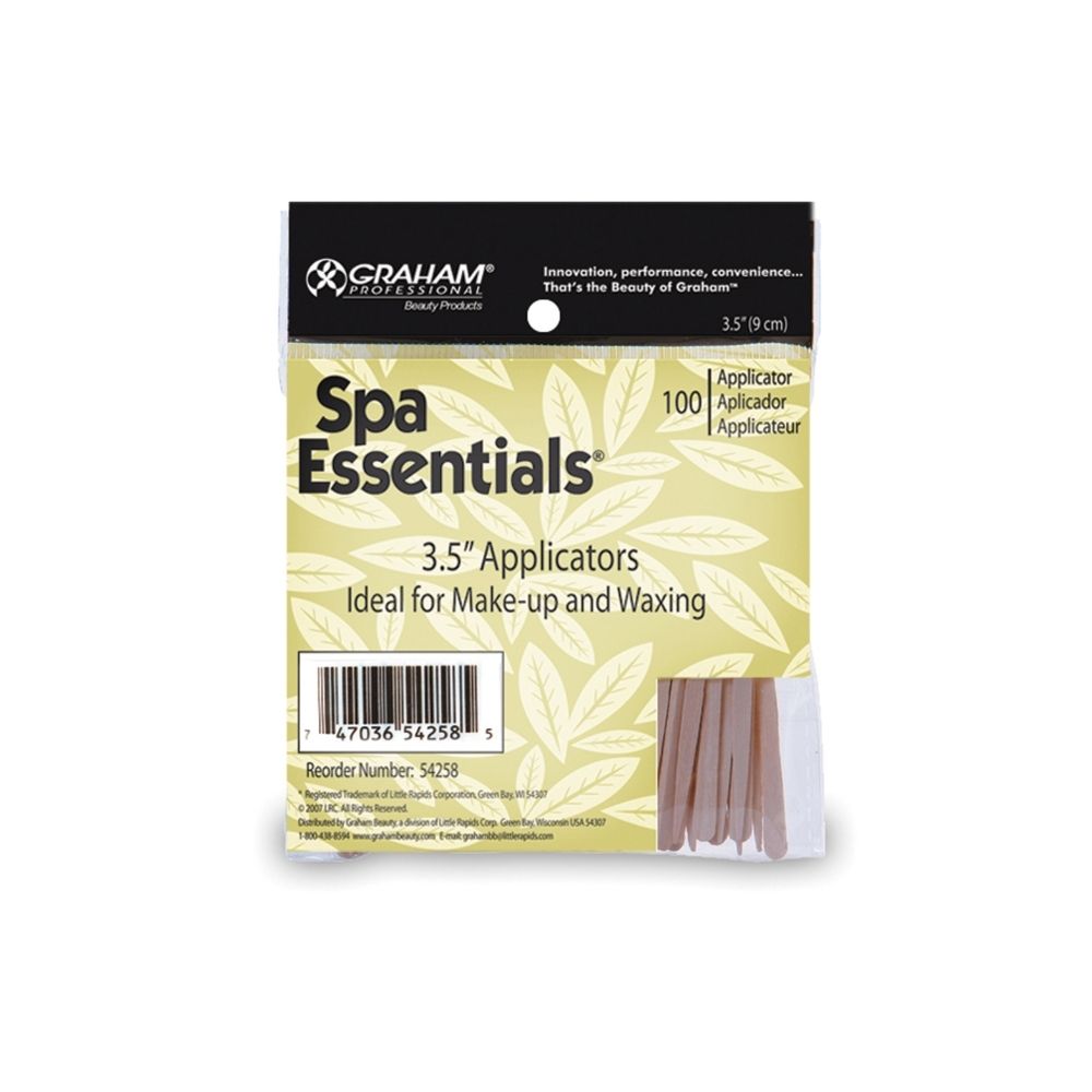 GRAHAM BEAUTY SPA ESS WOOD APPLICATORS 3.5'' BOX100