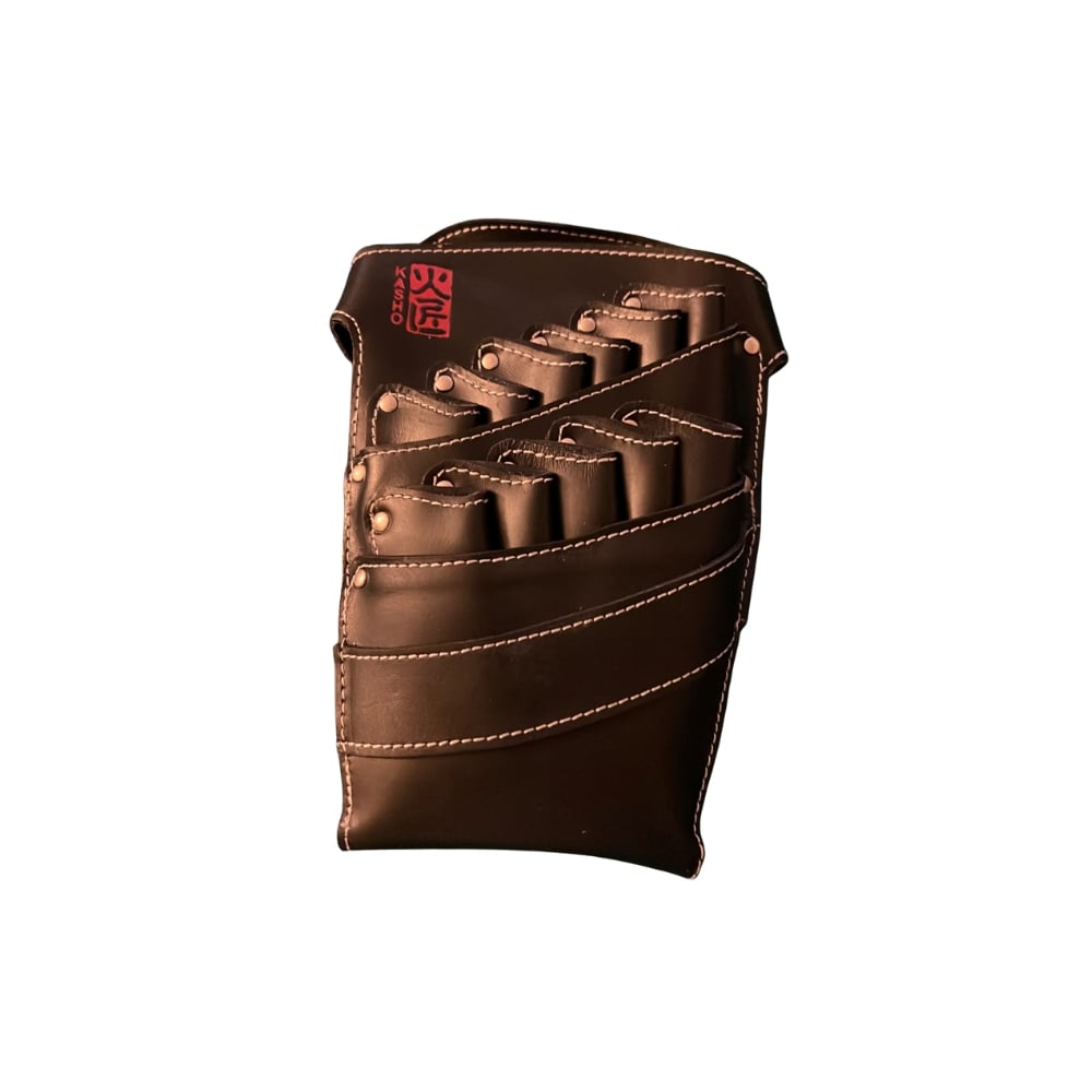 KASHO ETUI A CISEAUX CLOUTE BRUN