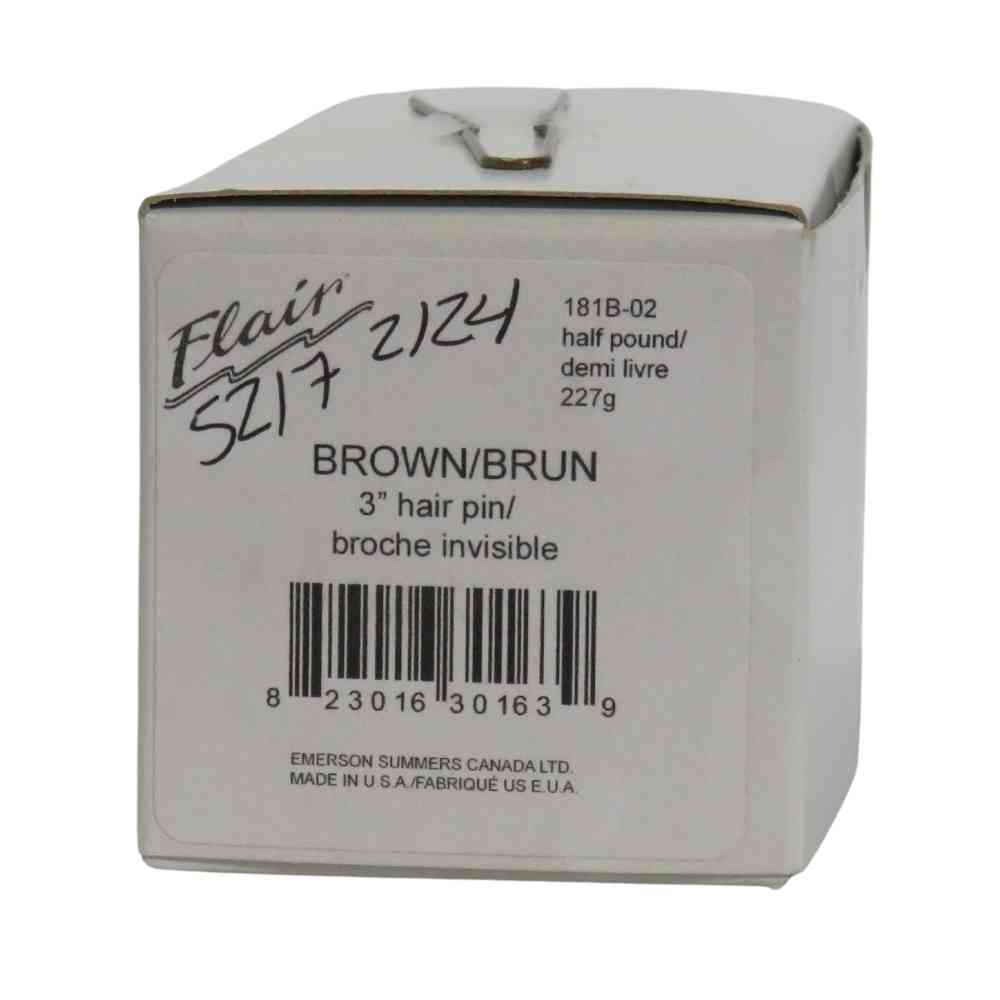 FLAIR HAIR PIN BROWN AND BRONZE 3" 1/2LB