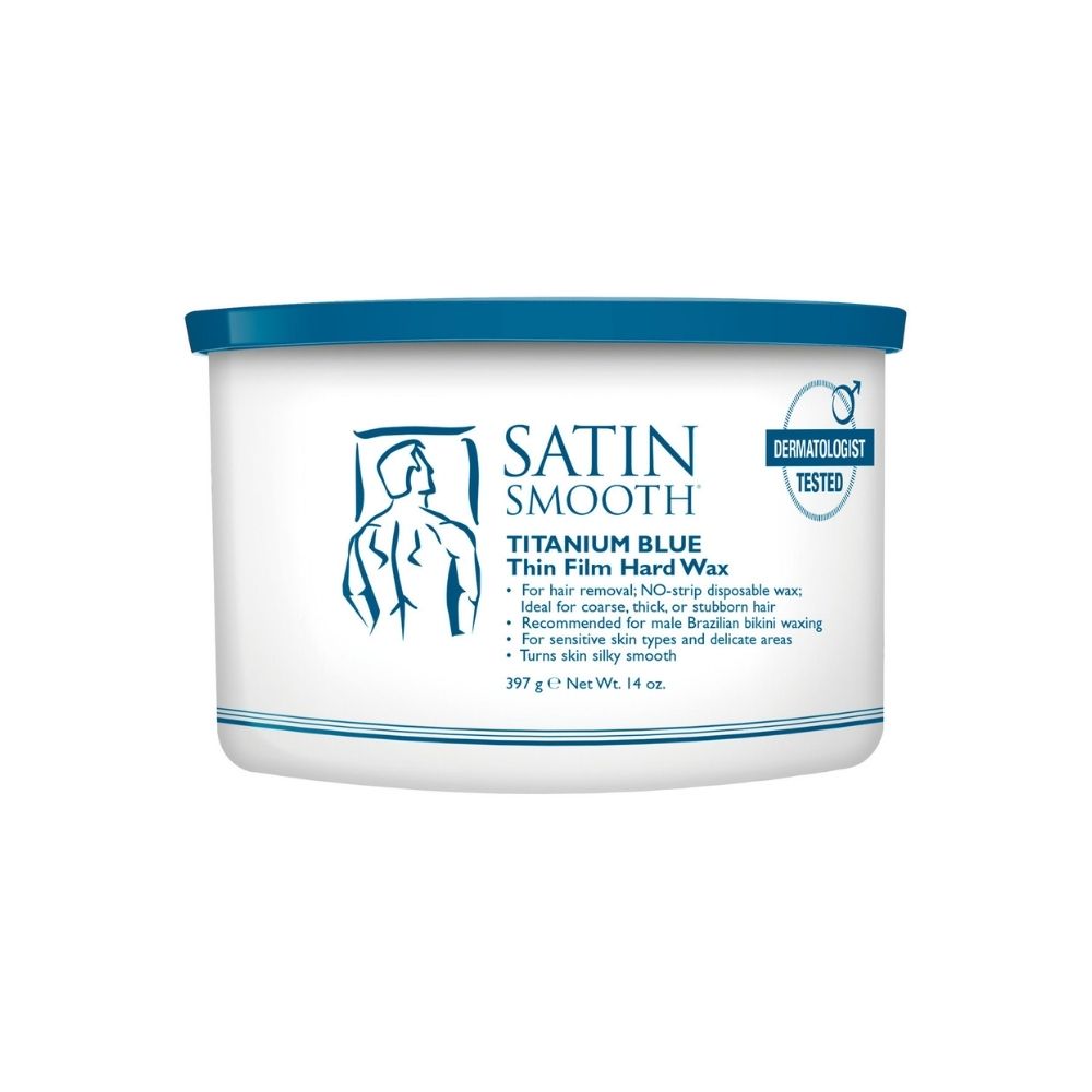 SATIN SMOOTH TITANIUM BLUE THIN FILM HARD WAX 14OZ