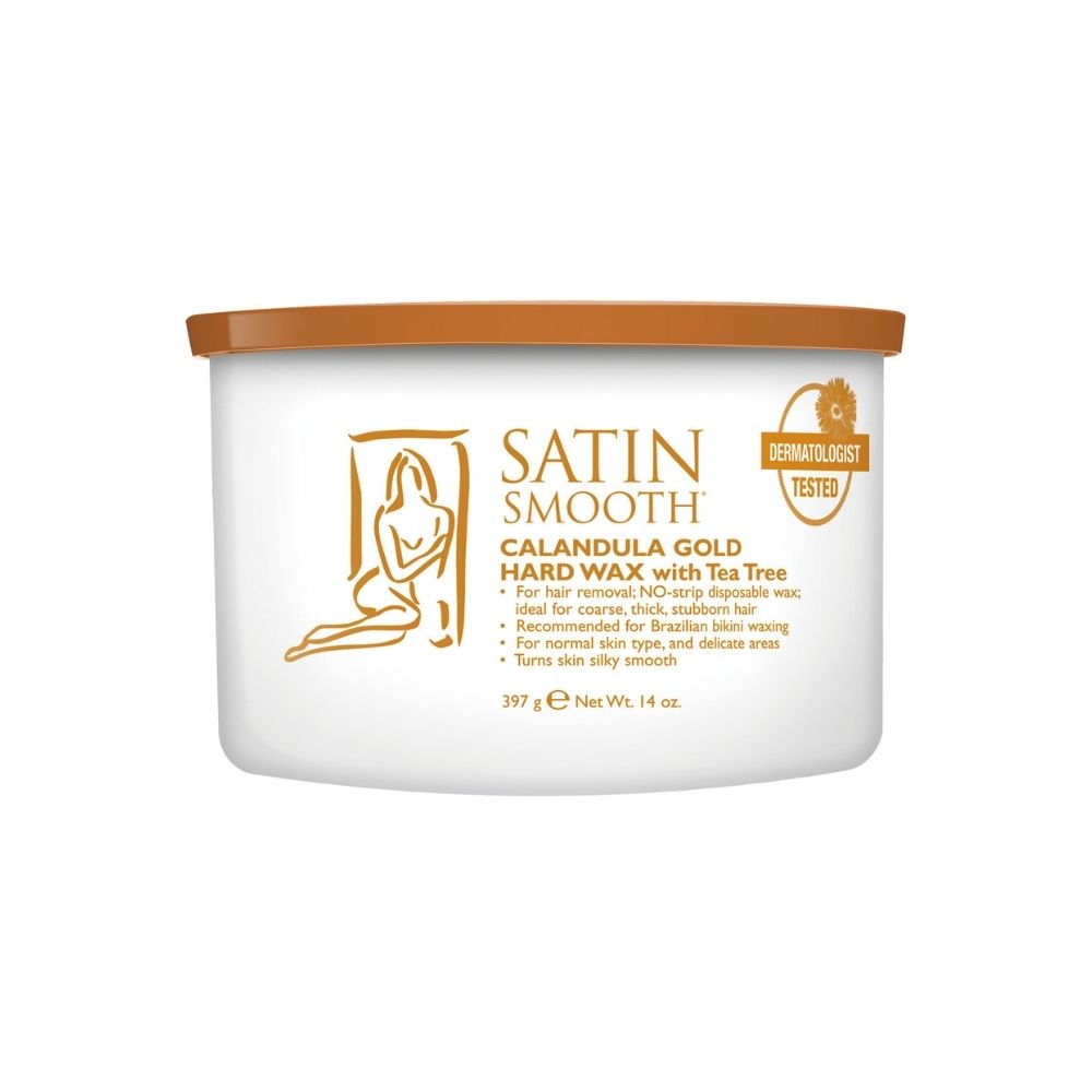 SATIN SMOOTH CALENDULA GOLD HARD WAX TEA TREE 14OZ