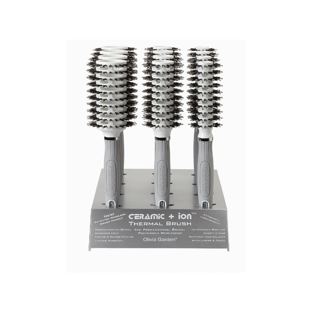 OLIVIA GARDEN CERAMIC ION TV COMBO BROSSE  ENS DE 12