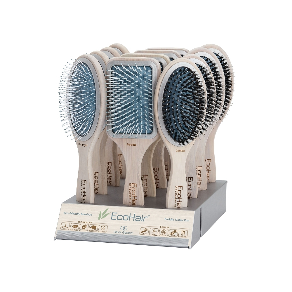 OLIVIA GARDEN ECOHAIR BAMBOO SET 12 PADDLE BRUSHES