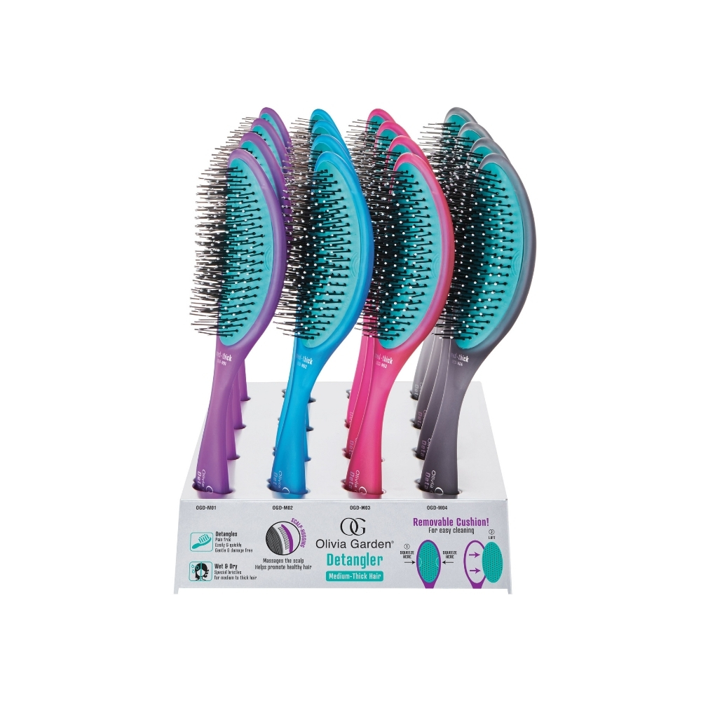 OLIVIA GARDEN OG DETANGLING BRUSH THICK HAIR SET OF 16