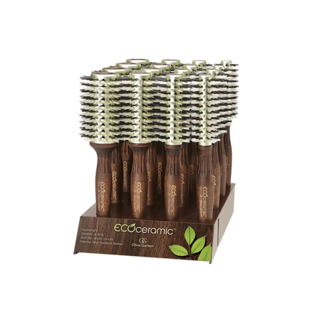 OLIVIA GARDEN ECOCERAMIC BRUSHES SET 16 FIRM BRISTL