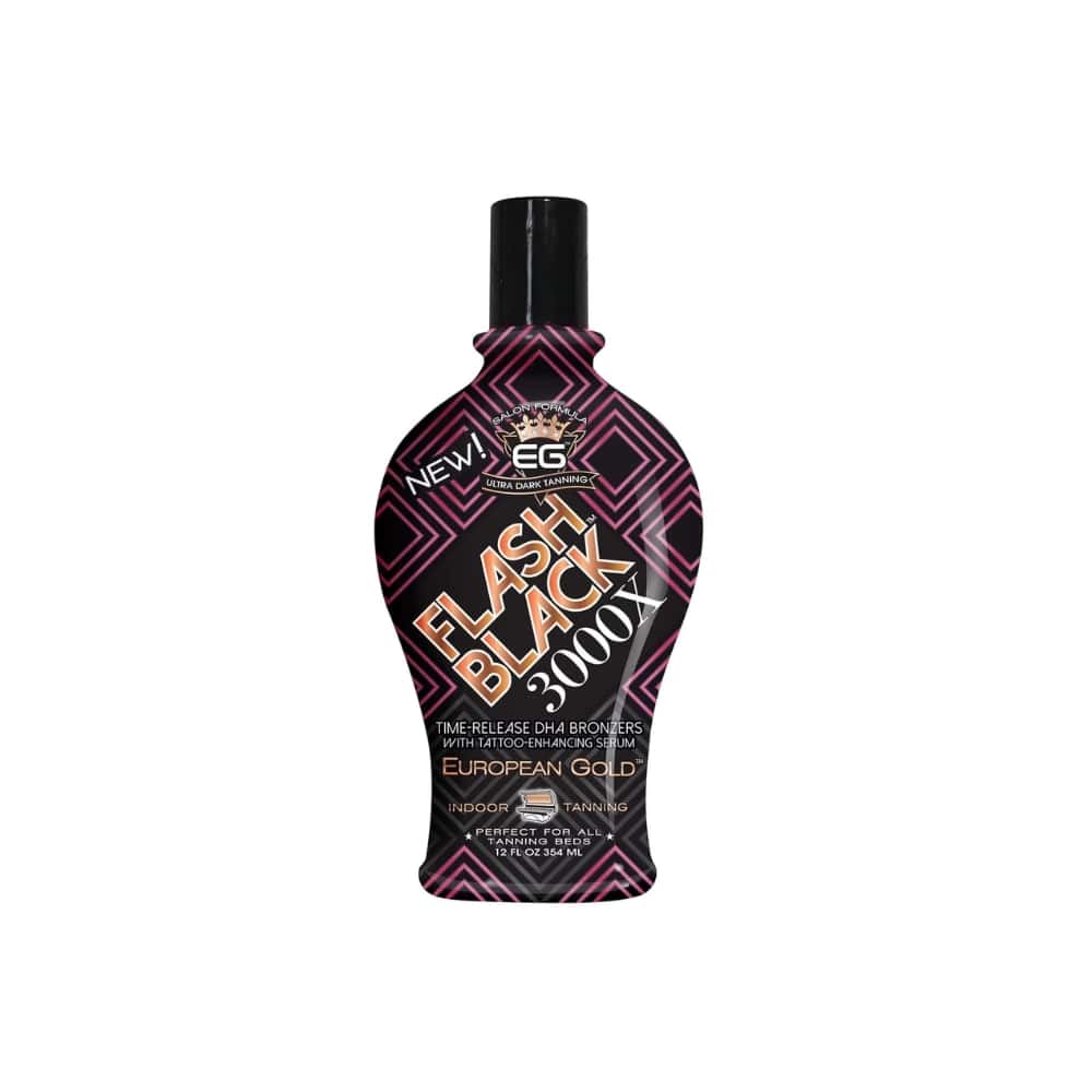 EUROPEAN GOLD LOTION FLASH BLACK 3000X 12 OZ