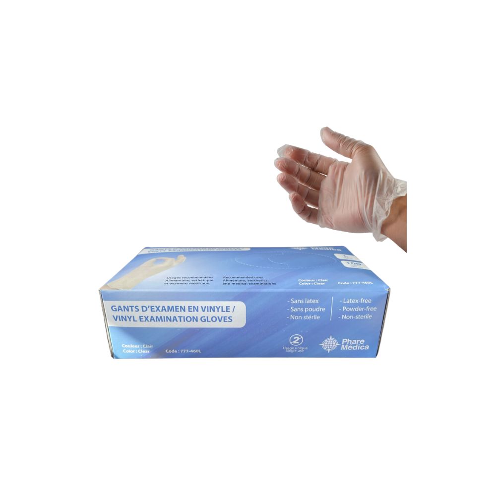 PHARE MEDICA GANTS EN VINYLE TRANSPARENT LARGE100