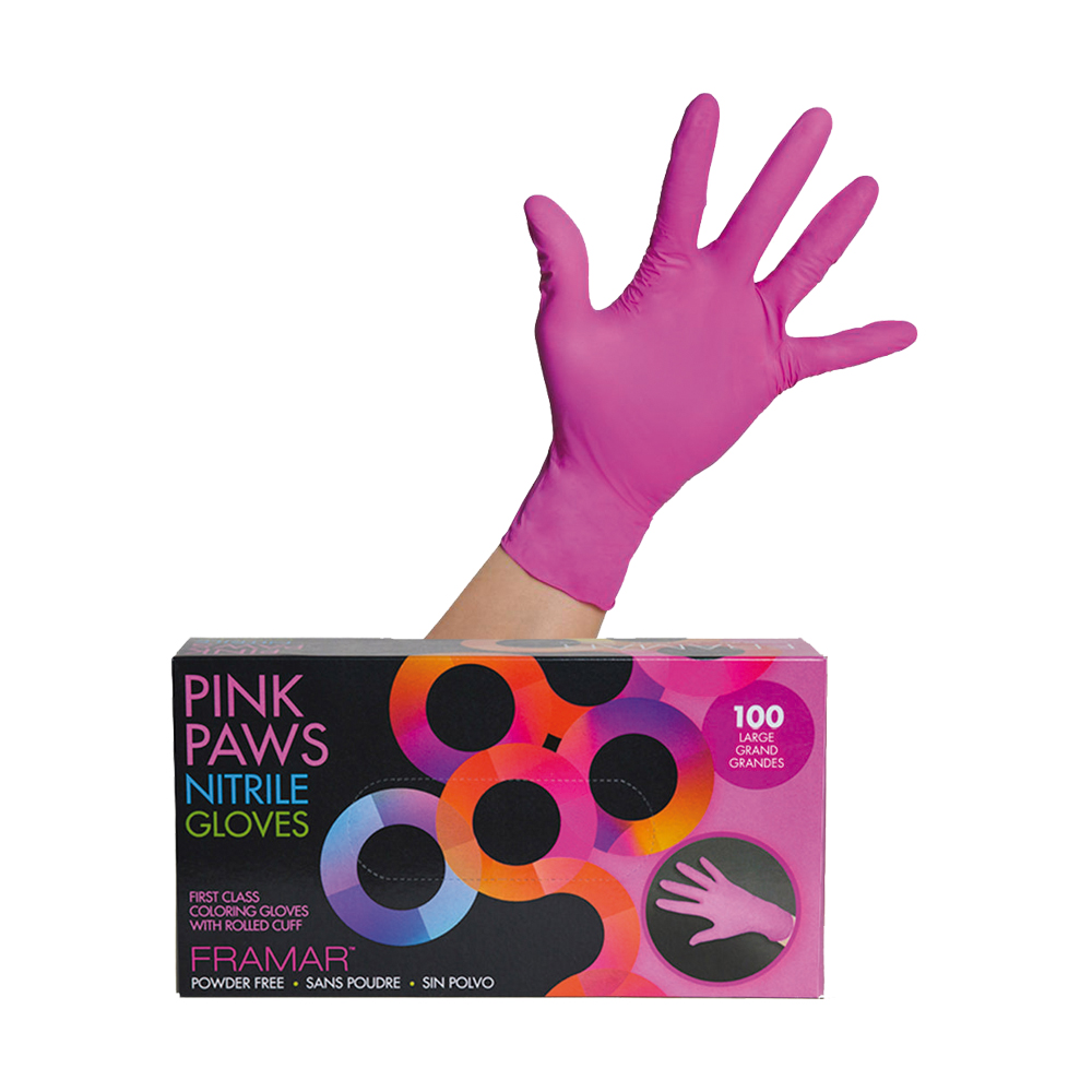 FRAMAR NITRILE GLOVE PINK LARGE