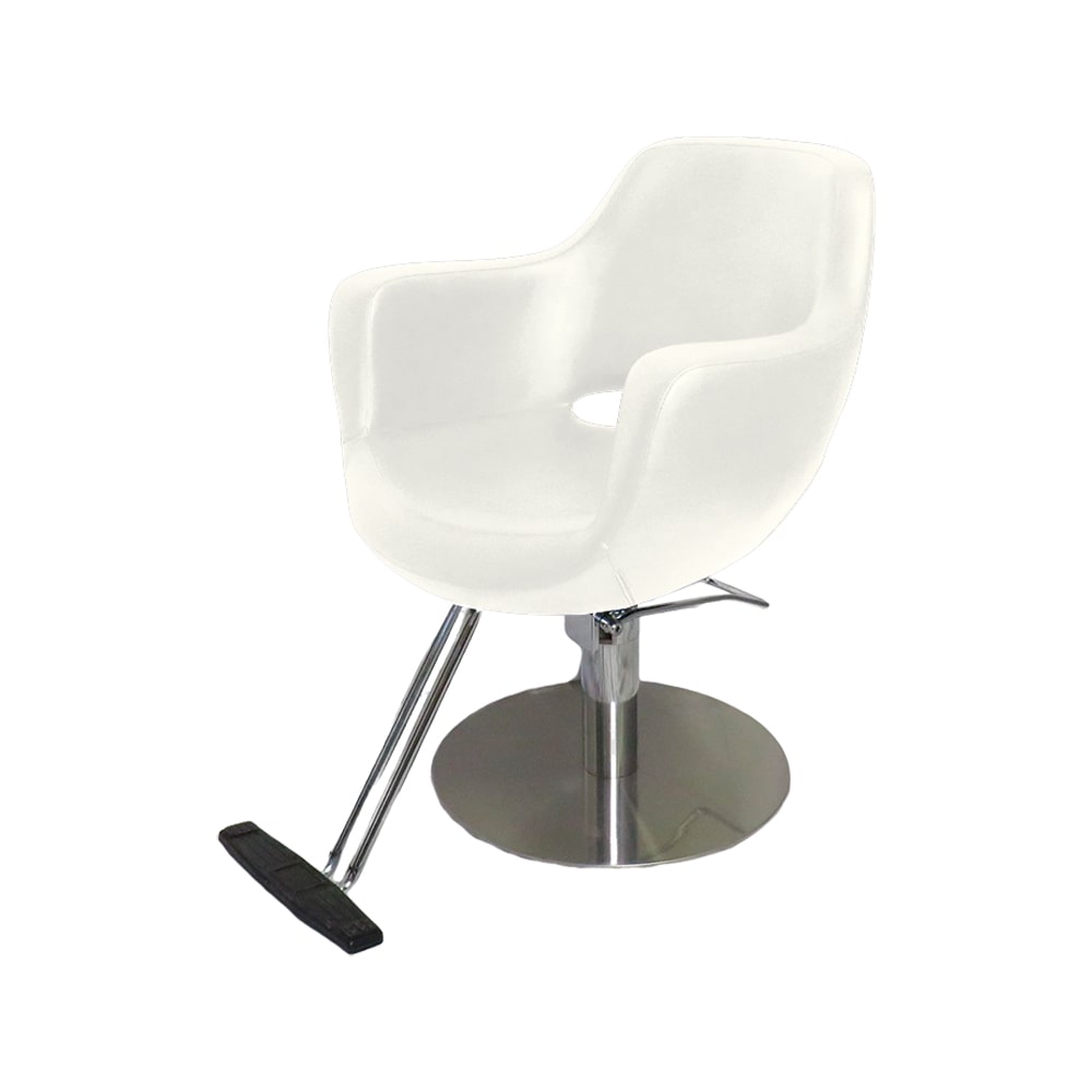 GRACE CHAIR ROUND HYD BASE T FOOTREST WHITE