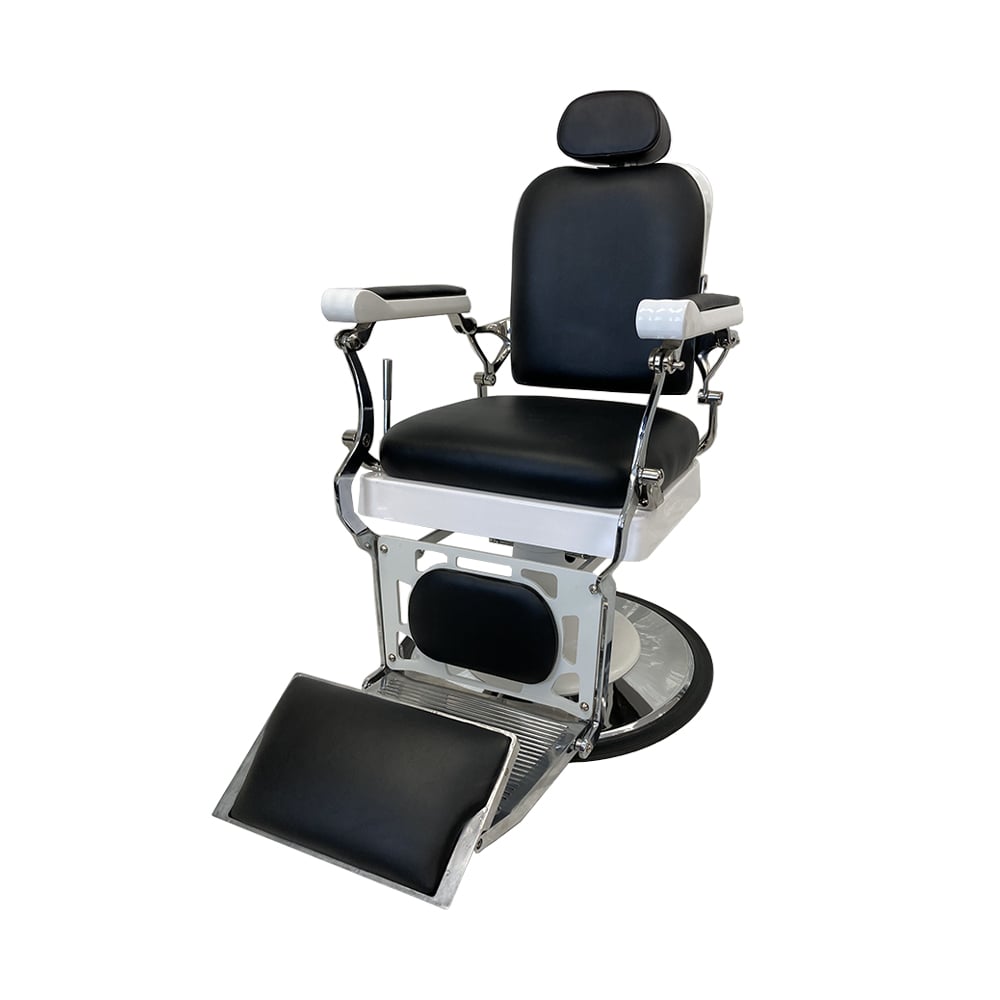 VINTAGE BARBER CHAIR BLACK AND WHITE
