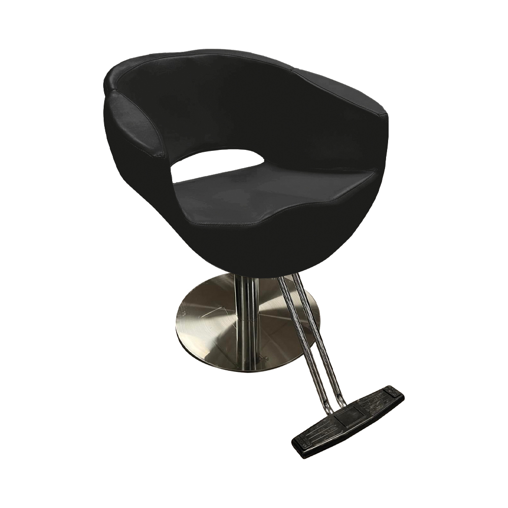 LEONY CHAIR IN BLACK SQUARE BASE T FOOT REST
