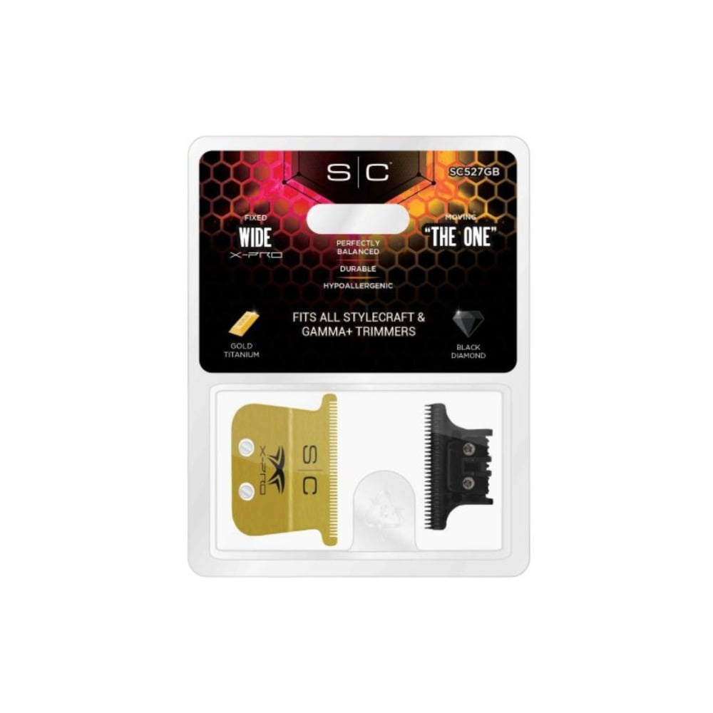 GAMMA+LAME DE REMPLACEMENT UNIVERSEL STYLECRAFT X PRO GOLD TITANIUM ET BLACK DIAMOND LARGE