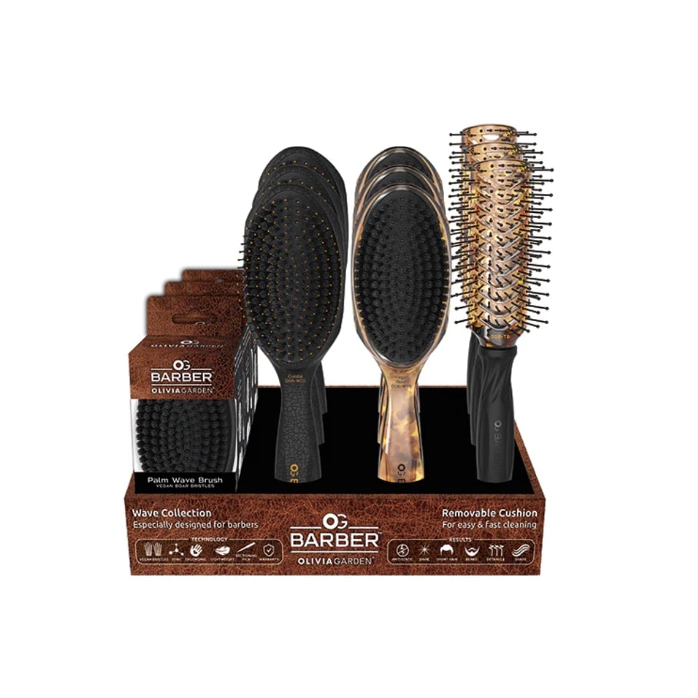 OLIVIA GARDEN BARBER ENSEMBLE  DE 12 BROSSES