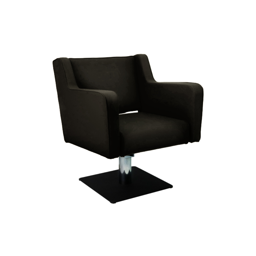 CHAISE DE COIFFURE JADE NOIR BASE RONDE APPUI PIED EN T