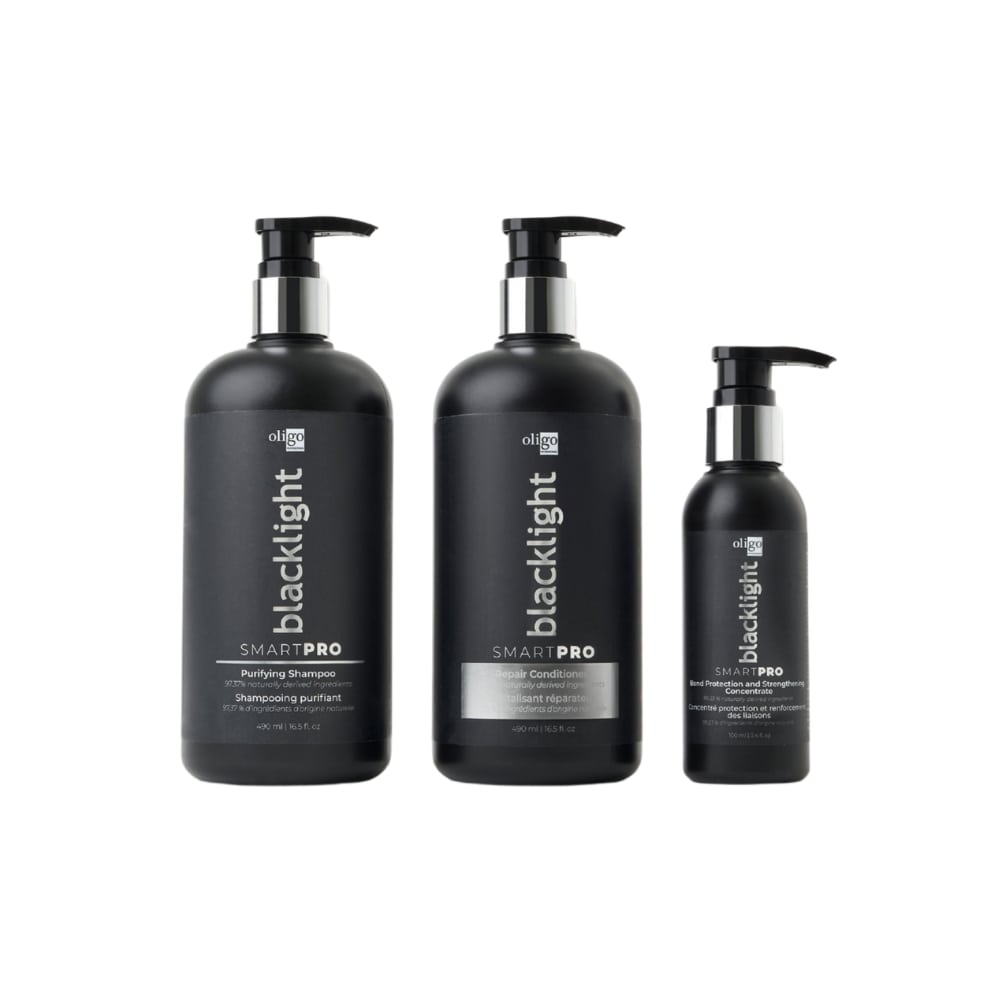 OLIGO BLACKLIGHT SMART TRIO ACHETEZ 1 SHAMPOOING + 1 REVITALISANT, RECEVEZ GRATUITEMENT 1 PROTECTEUR