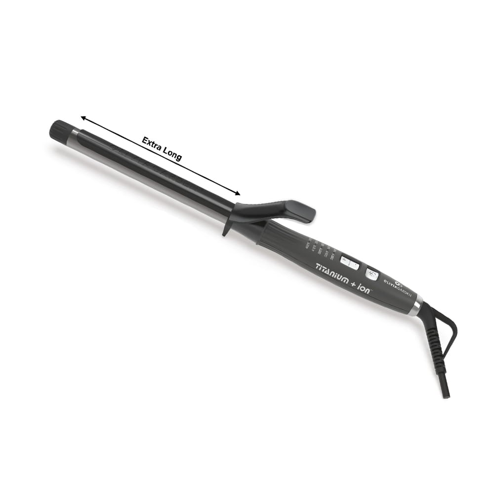 OLIVIA GARDEN TITANIUM ION CURLING IRON EXTRA LONG BARREL 1IN MAT