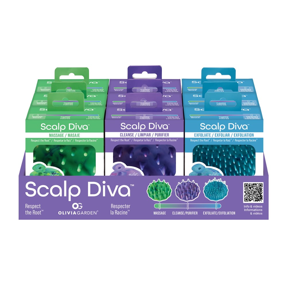 OLIVIA GARDEN SCALP DIVA SET 9 BRUSHES