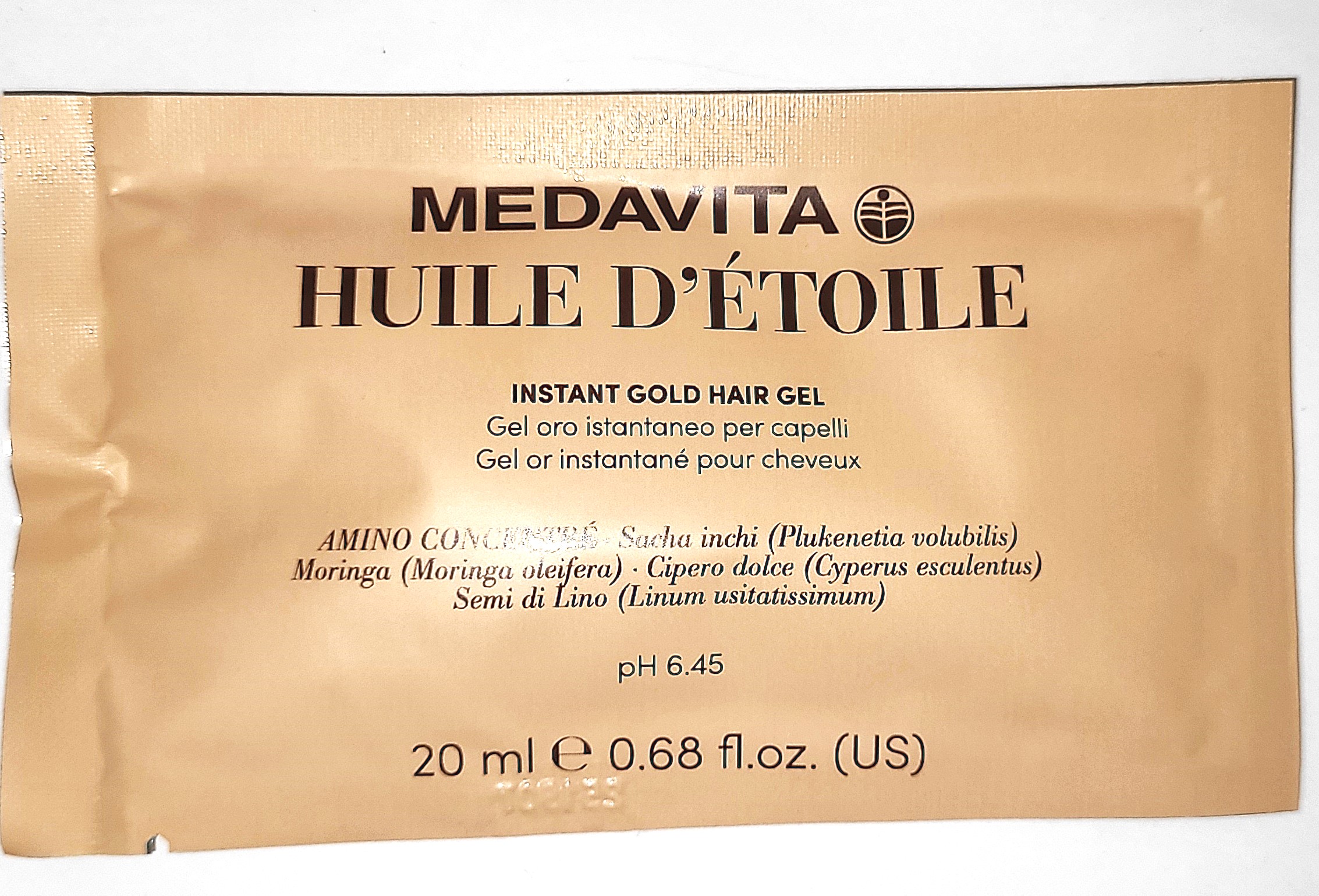 MEDAVITA HUILE D'ETOILE GEL COIFFANT INSTANT GOLD 20 ML NOUVEAU