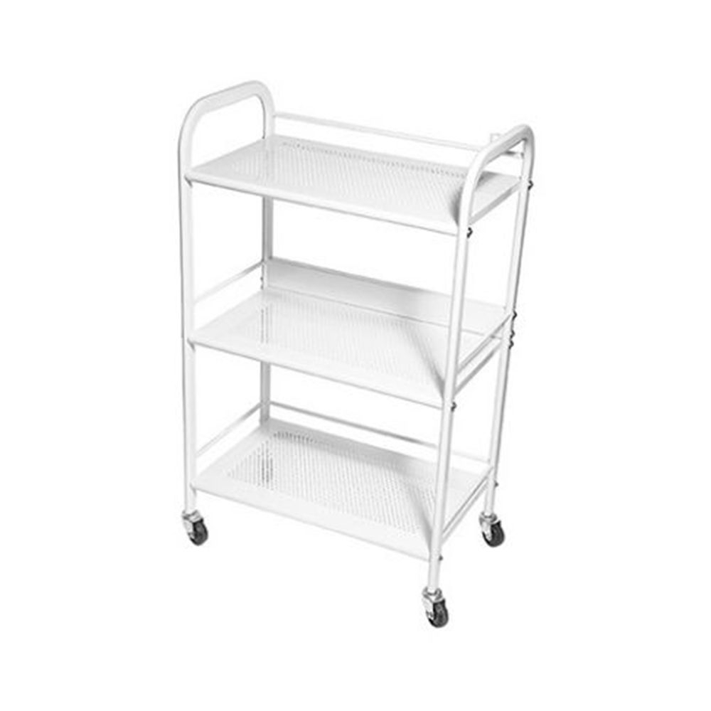 SILKLINE WHITE SPA TROLLEY WITH METAL SHELF