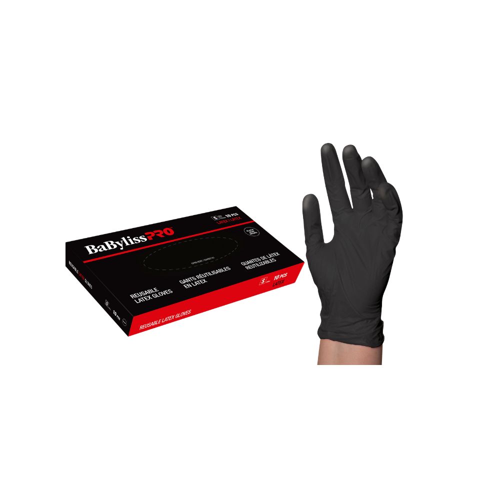 BABYLISSPRO GANTS EN LATEX NOIR PETIT BTE10