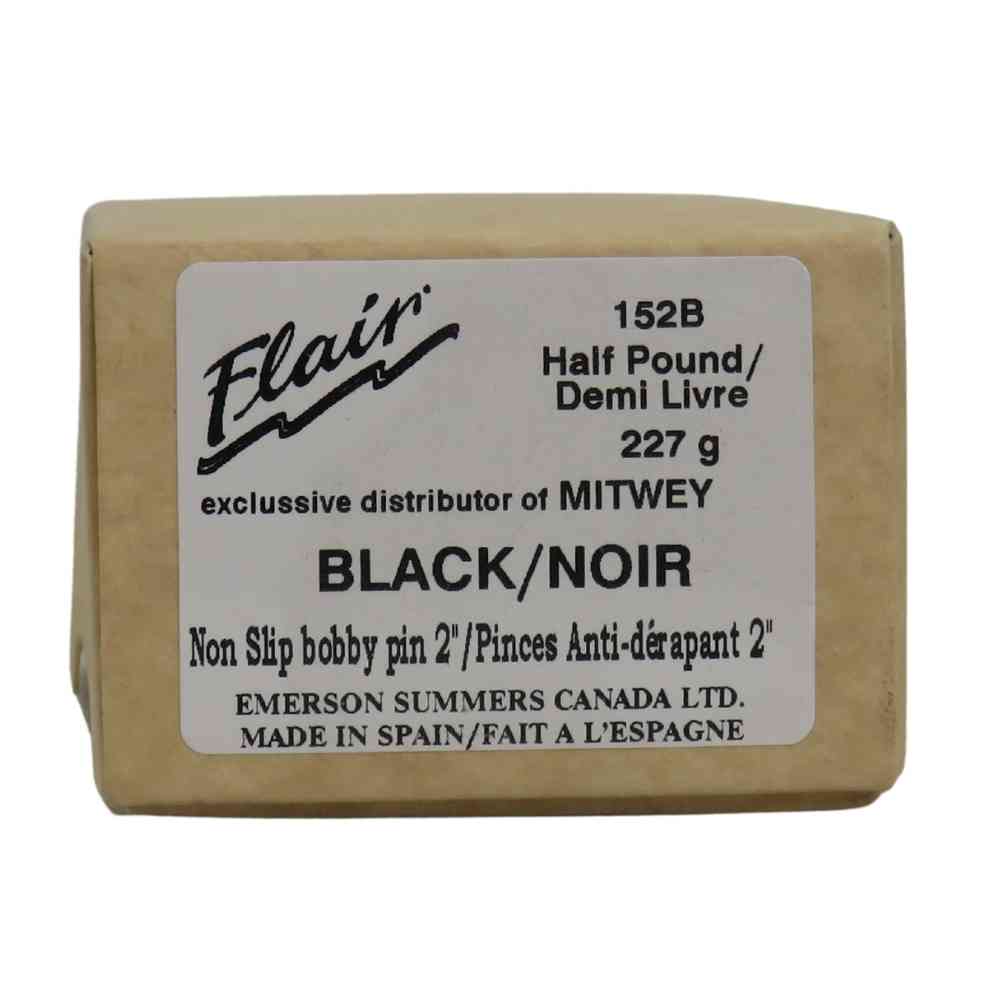 FLAIR BOB PIN ANTIDERAPANTE NOIRE 152B 2" REG. 1/2LB