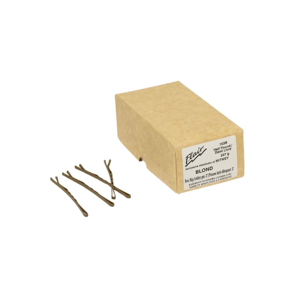 FLAIR NON-SLIP BOBBY PINS BLOND 3" JUMBO 1/2LB