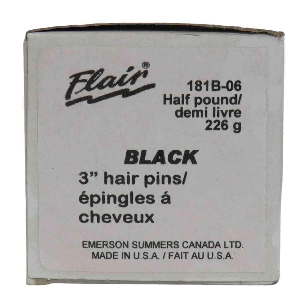 FLAIR HAIR PIN NOIRE 3" 1/2LB