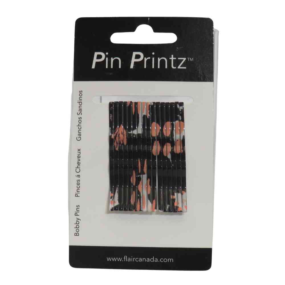 FLAIR CARTE BOBBY PIN NOIR ORANGE GRIS ABSTRAIT