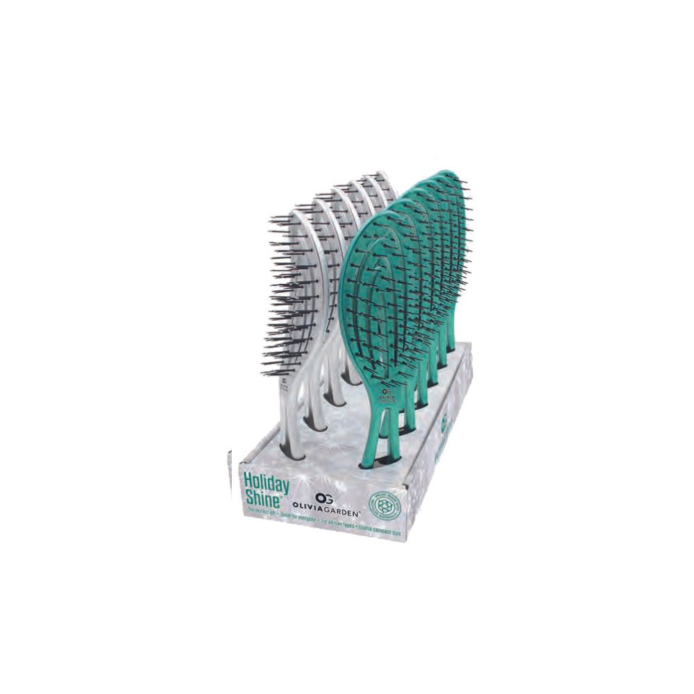 OLIVIA GARDEN SET OF 12 HOLIDAY SHINE BRUSHES