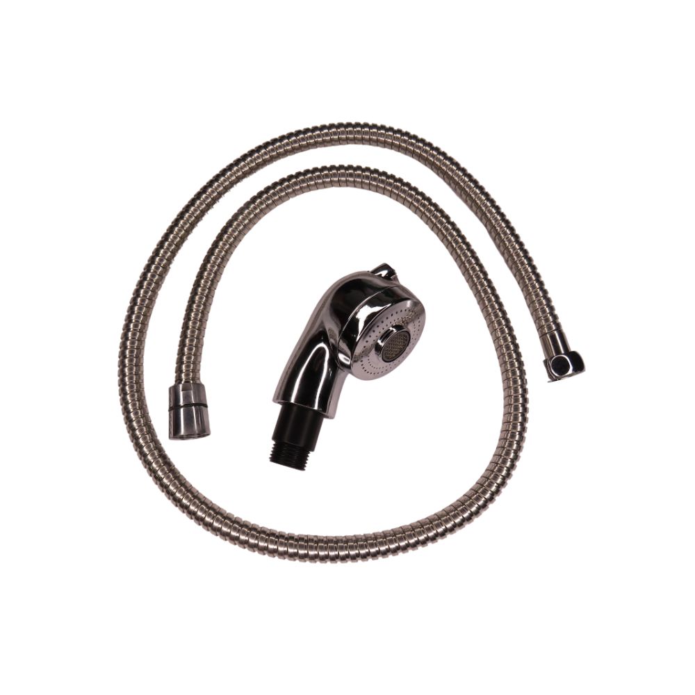 ENSEMBLE BOYAU ET DOUCHETTE GRANDE ARGENT48"