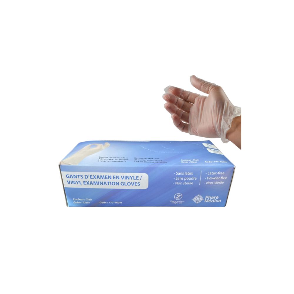 PHARE MEDICA VINYL GLOVE CLEAR MEDIUM