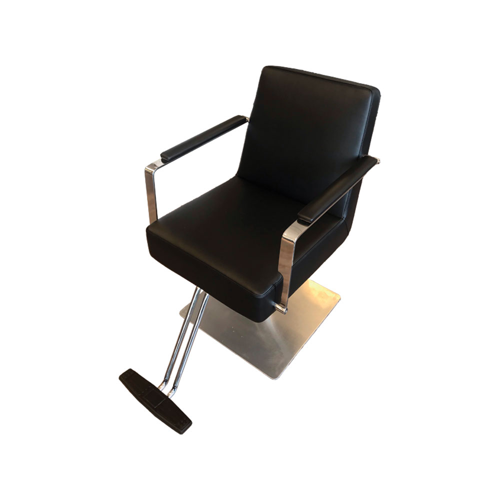 VICKY BLACK CHAIR SQUARE HYD BASE T FOOTREST BLACK