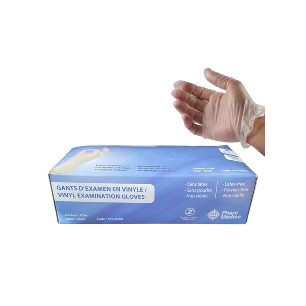 PHARE MEDICA VINYL GLOVE CLEAR MEDIUM 150