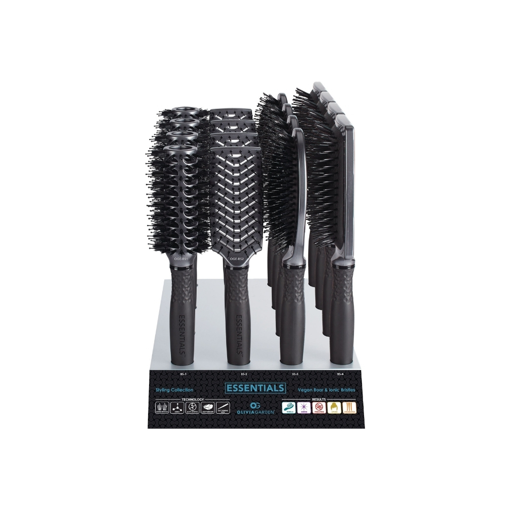 OLIVIA GARDEN ESSENTIALS STYLING BRUSHES SET OF 16