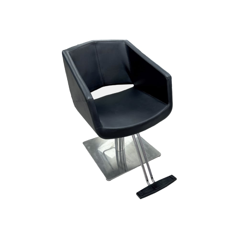 LEONY CHAIR IN BLACK SQUARE BASE T FOOT REST