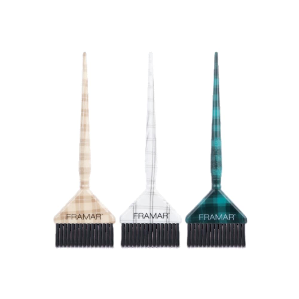 FRAMAR PLAID HAIR DAY BIG DADDY  BRUSHES SET OF 3