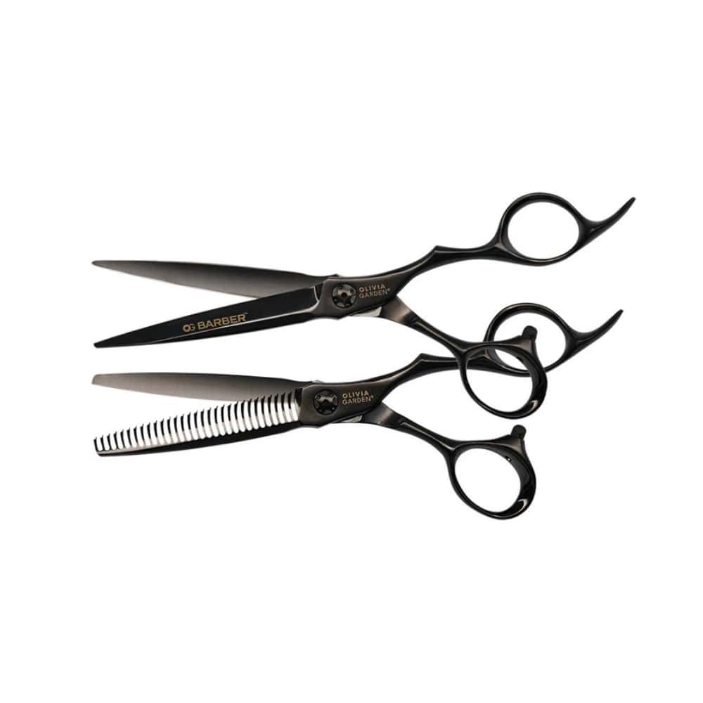 OLIVIA GARDEN BARBER SCISSORS 6.25” SET AND STRAIGHT SLIMMER