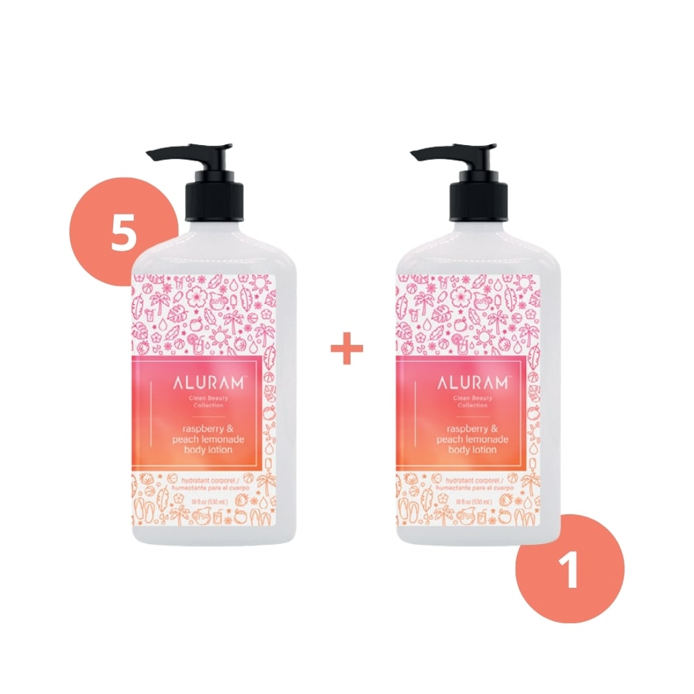 ALURAM ENSEMBLE LOTION CORPORELLE FRAMBOISE ET LIMONADE PECHE 532ML (5+1)