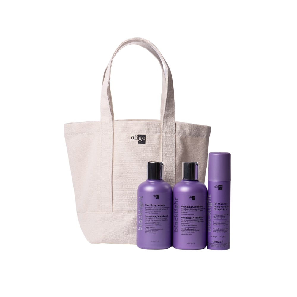 OLIGO BLACKLIGHTSET SHAMPOO, CONDITIONER AND DRY SHAMPOO WITH BAG